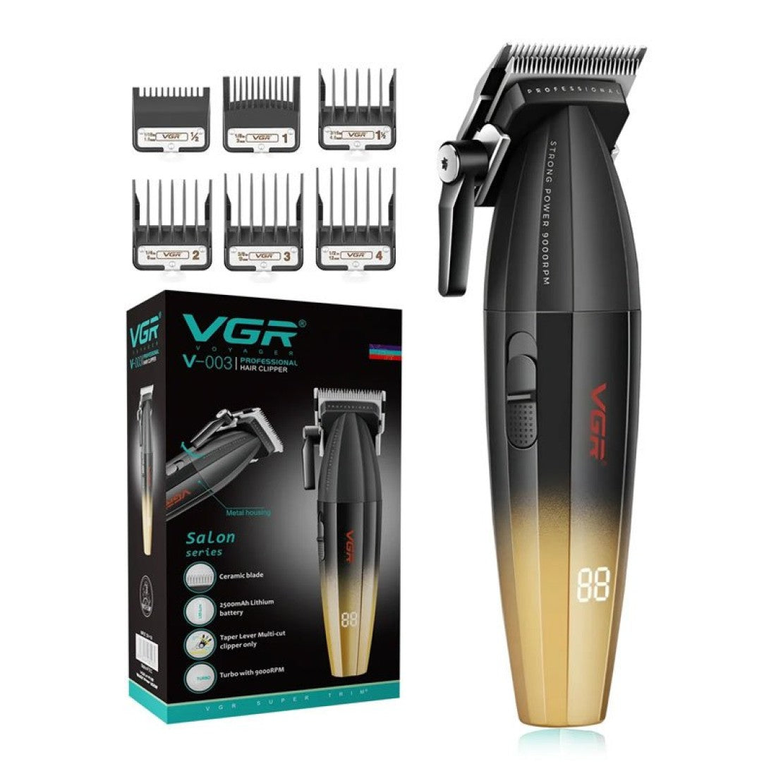 Професионална машинка за подстригване VGR V‑003 - Златен цвят