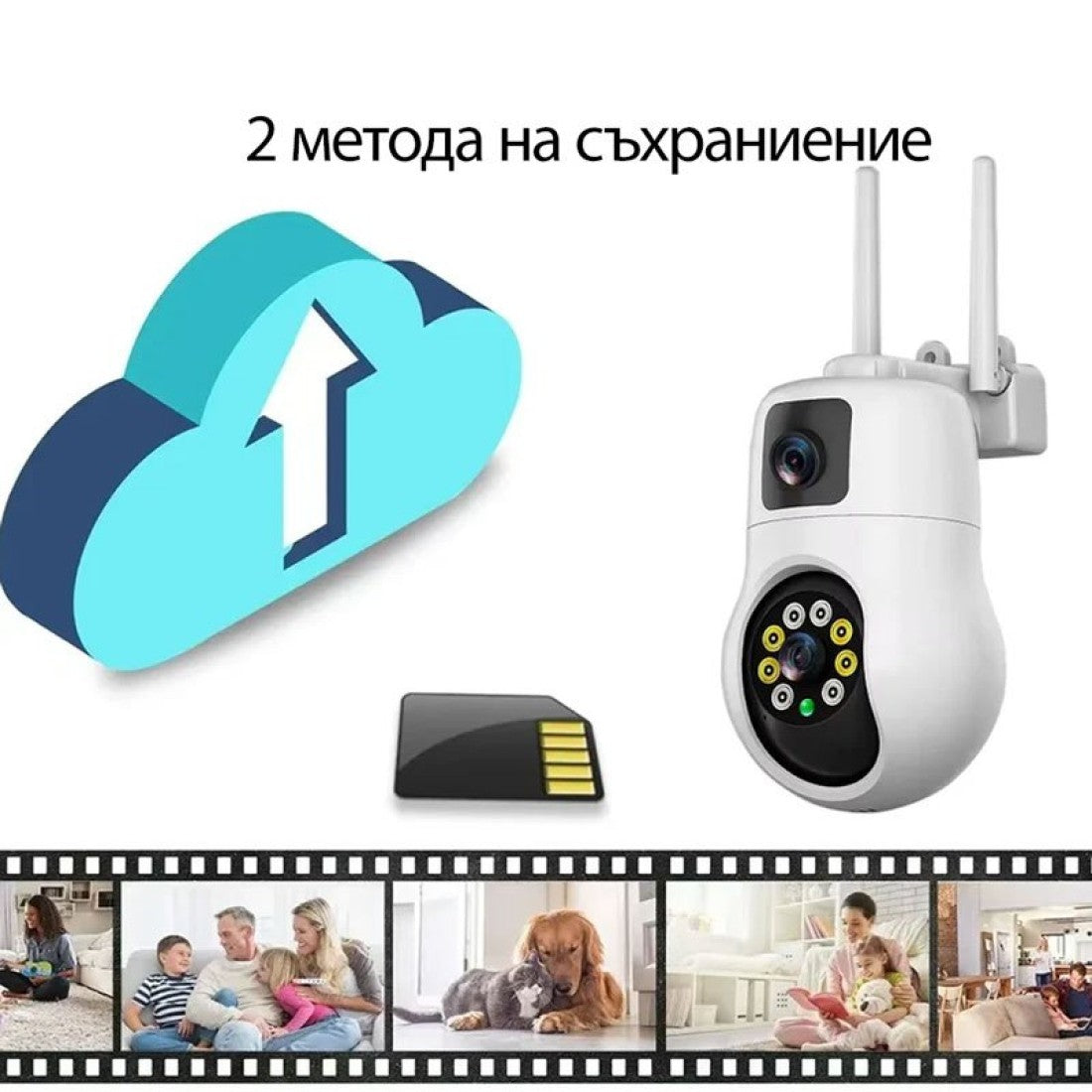 Външна WiFi камера 10MP с два обектива