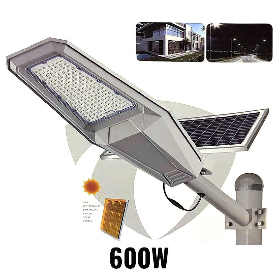 Соларна улична лампа JORTAN 600W - LED, IP67, дистанционно управление