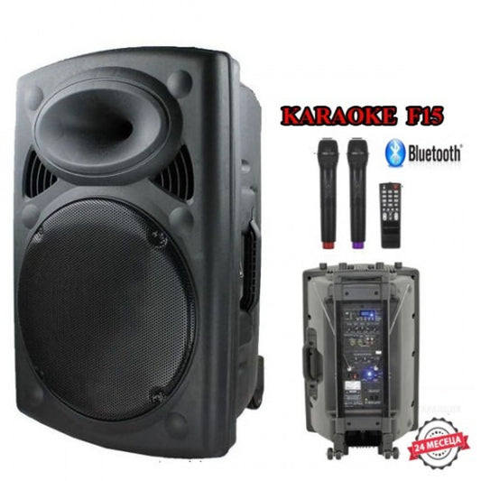 MBA караоке тонколона 15inch - 5000W, Bluetooth и безжични микрофони