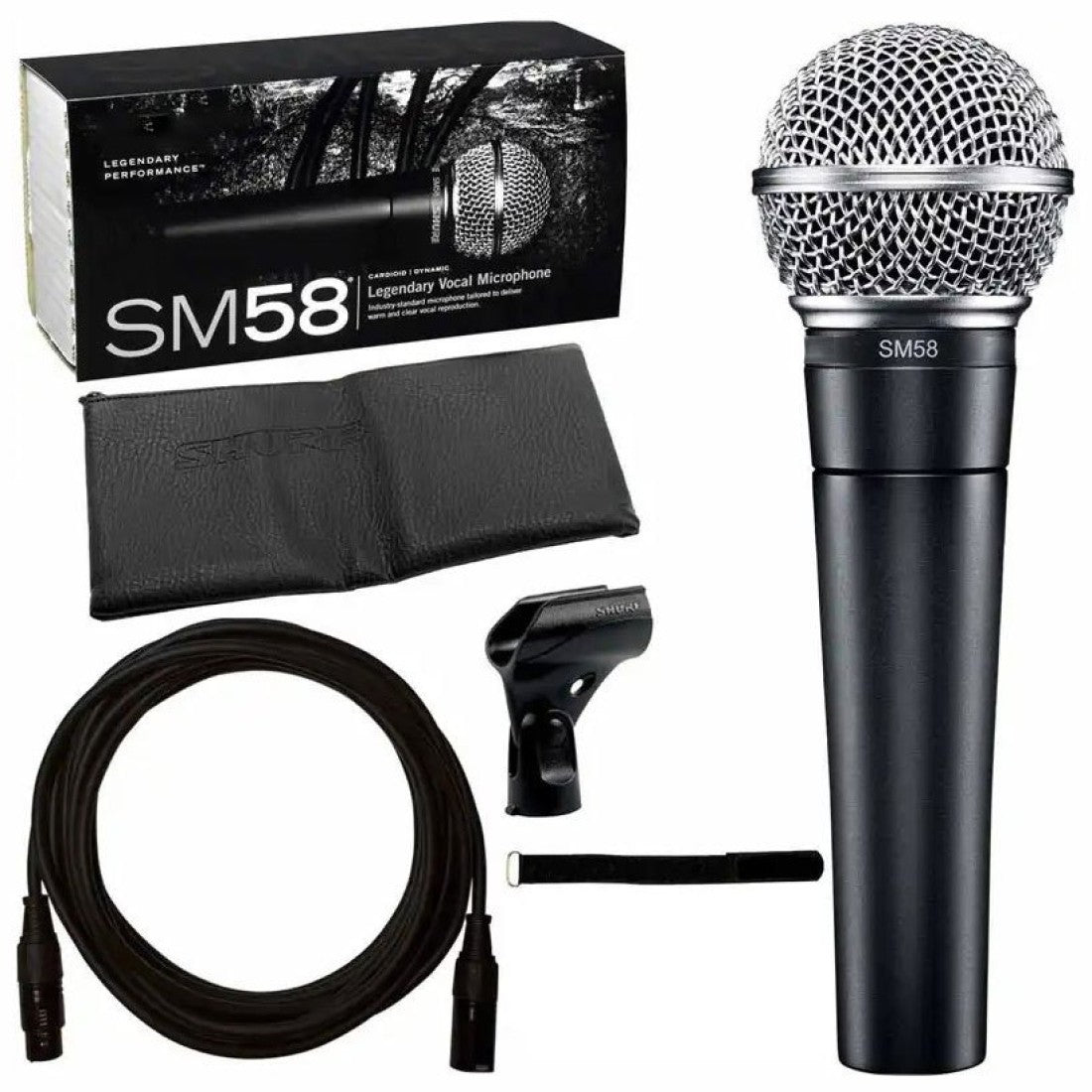 HiFi микрофон SM-58 с кабел и калъф - професионален вокален микрофон