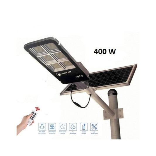 Улична соларна лампа JORTAN 400W с панел и стойка, дистанционно управление