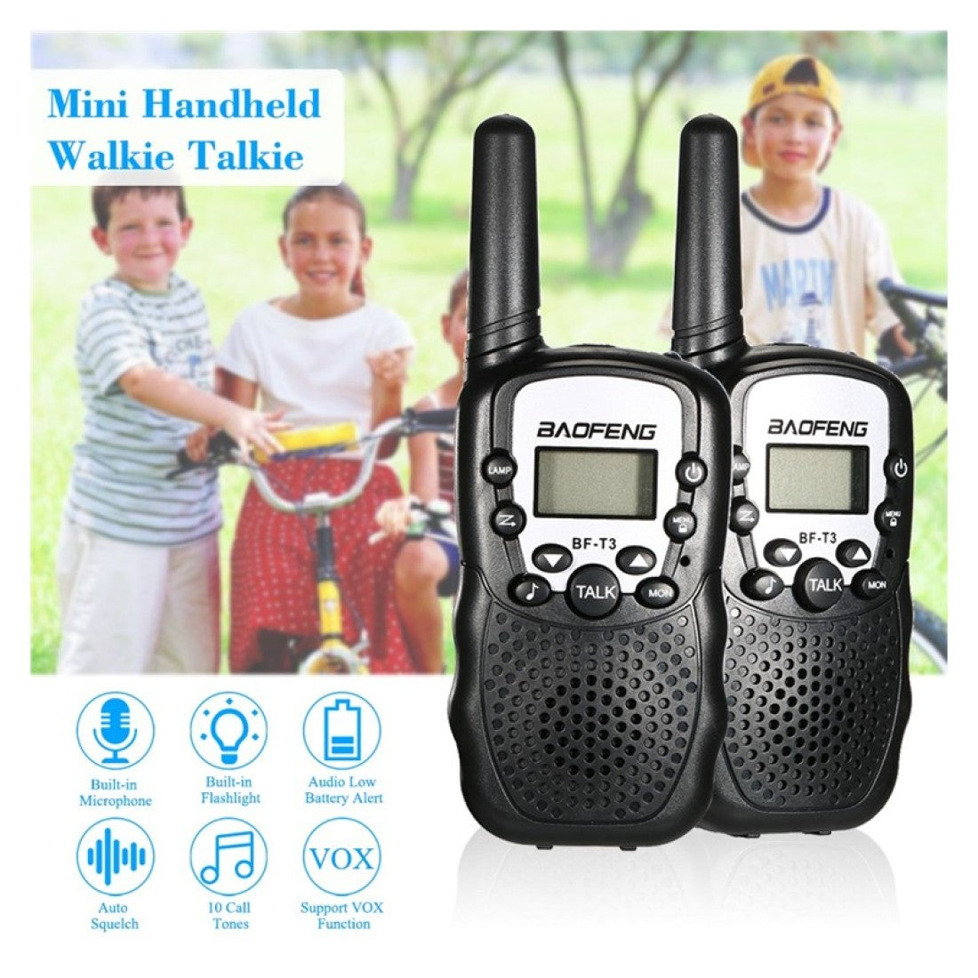 2бр. Радиостанции Baofeng BF-T3 с фенер и VOX