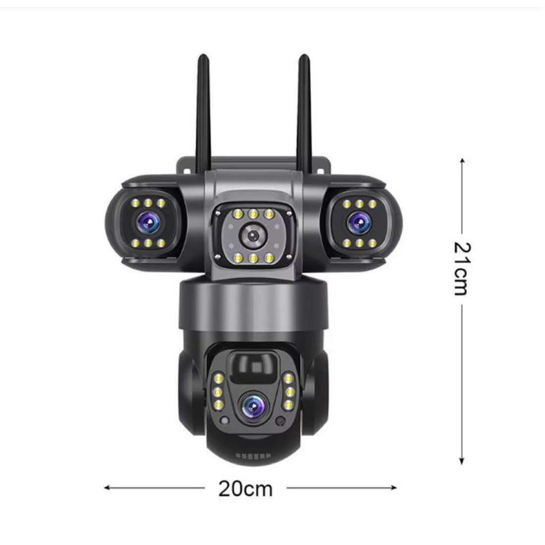 Соларна камера 6MP Full HD - троен обектив, нощно виждане, двупосочно аудио, IP66