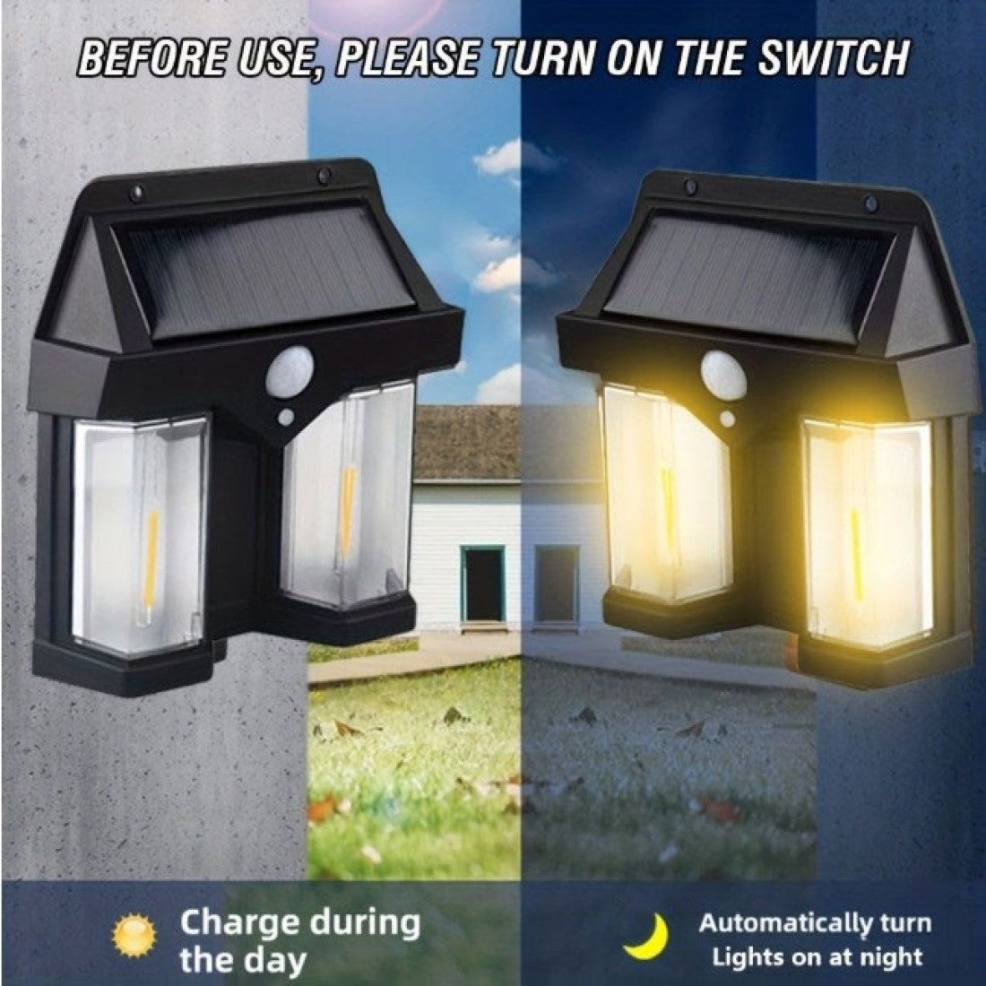 Външна соларна LED лампа CL-228 с PIR сензор 120°