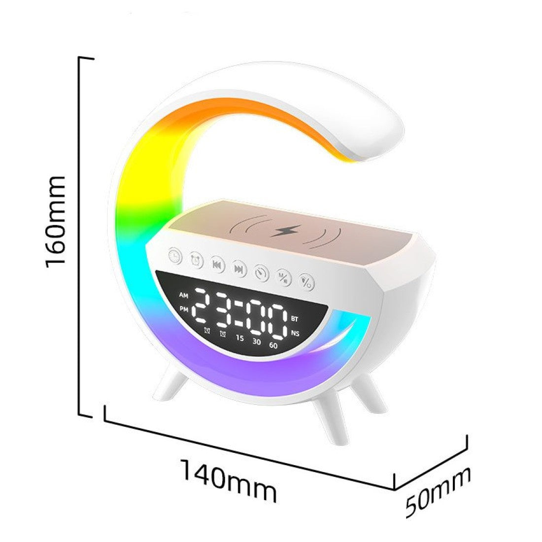 Смарт LED лампа-зарядно с Bluetooth високоговорител и будилник