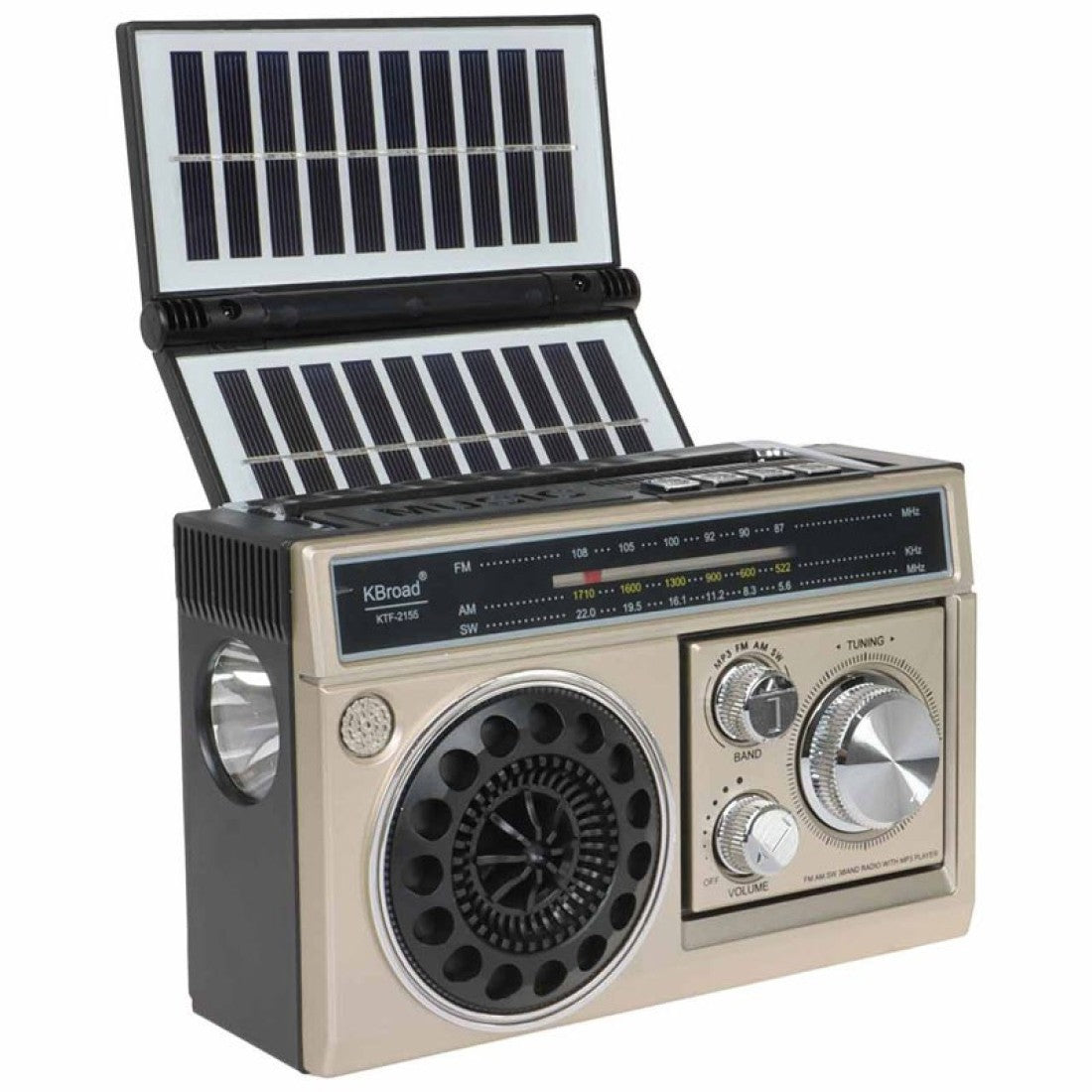 Соларно радио KBroad KTF-2155 - Bluetooth, FM/AM/SW, LED фенер