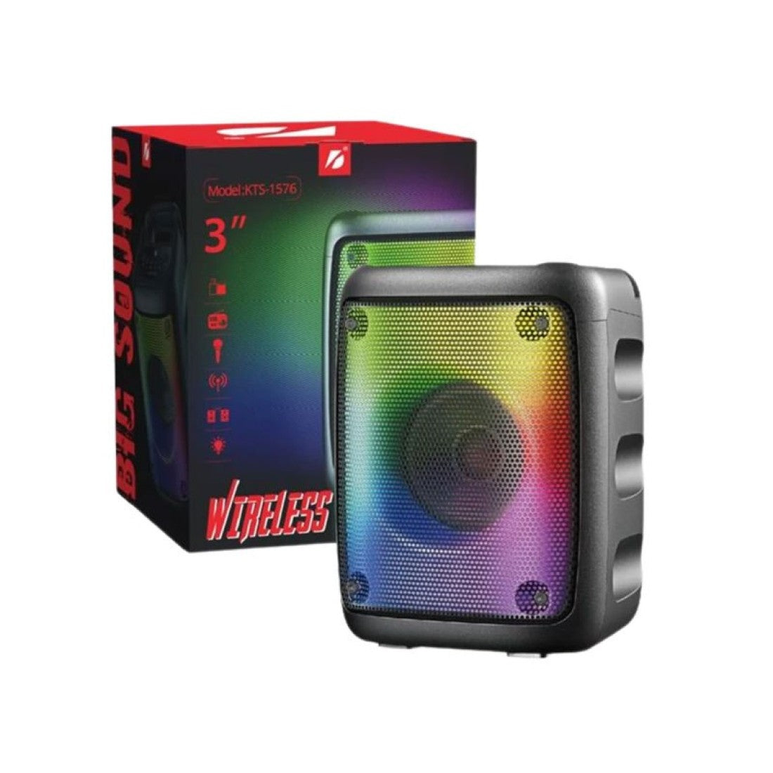 Караоке колона KTS 1576 - Bluetooth, цветомузика и акумулатор