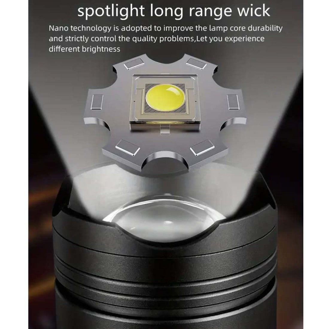 Акумулаторен фенер G85 - мощен LED с обхват до 3000 м