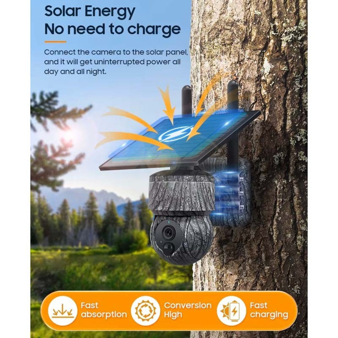 8MP WiFi PTZ соларна камера 4G SIM - Безжична, IP66, двупосочно аудио